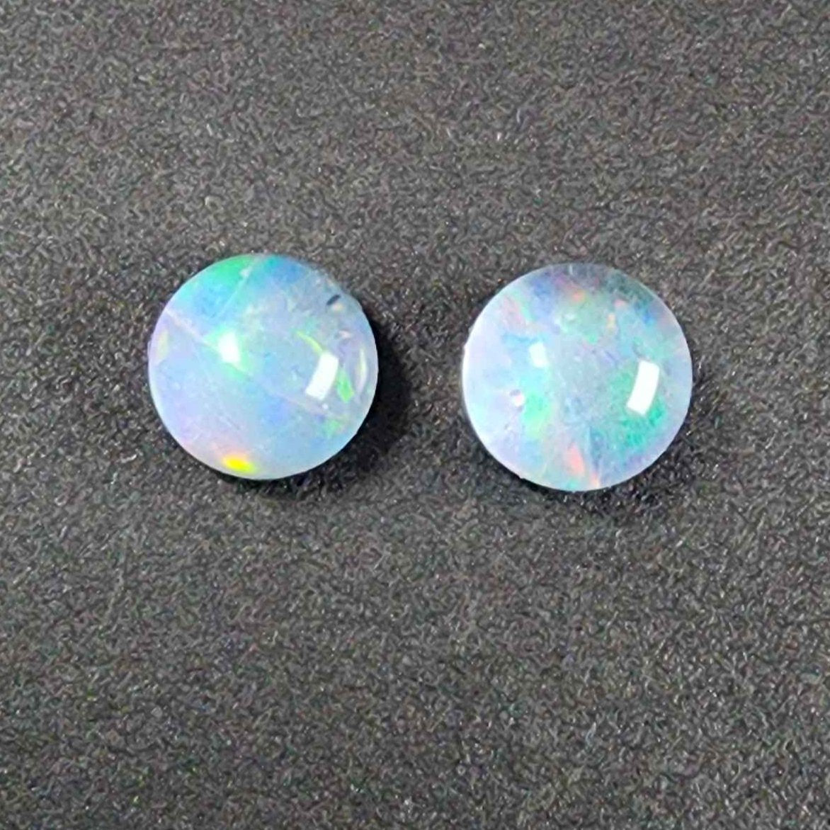 Lovely 6mm Round Star Opal Triplet Earing Pair!