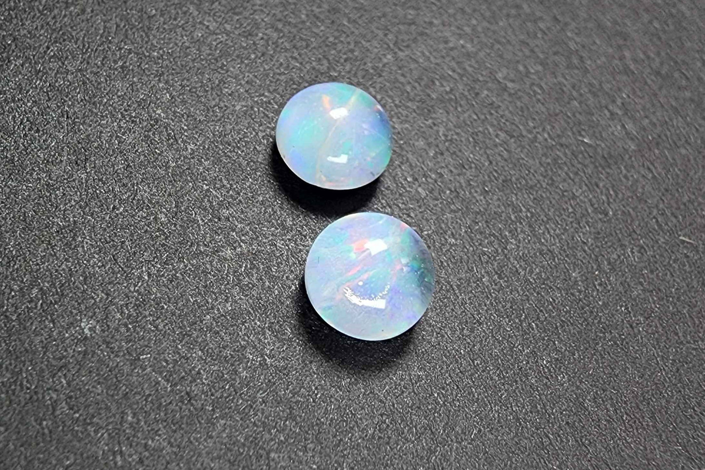 Lovely 6mm Round Star Opal Triplet Earing Pair!