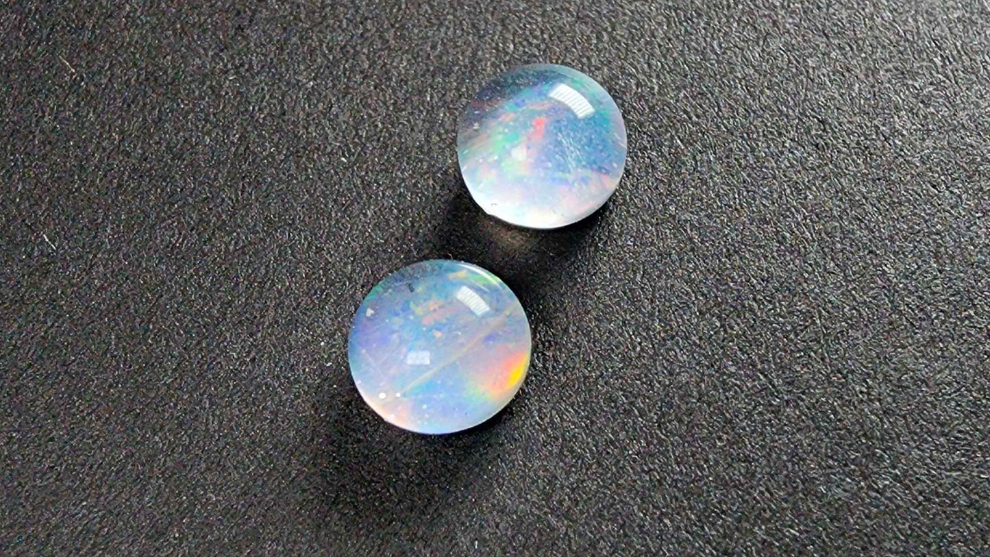 Lovely 6mm Round Star Opal Triplet Earing Pair!